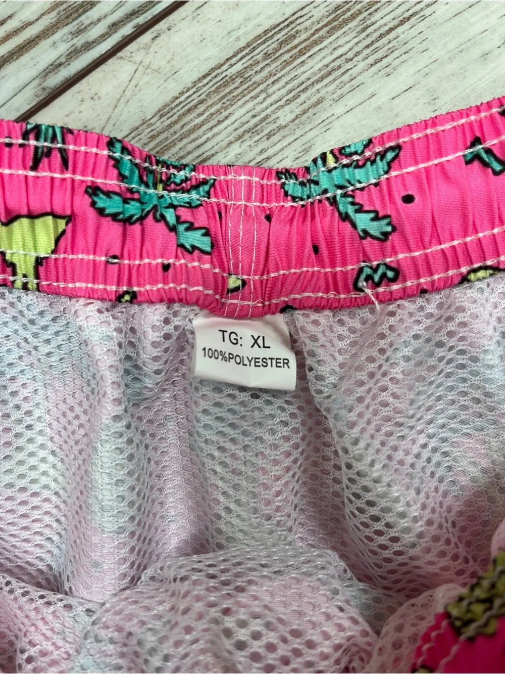 Scotamalone Mens XL Hot Pink Pineapple Palm Tree Swim Trunks Board Shorts NWT